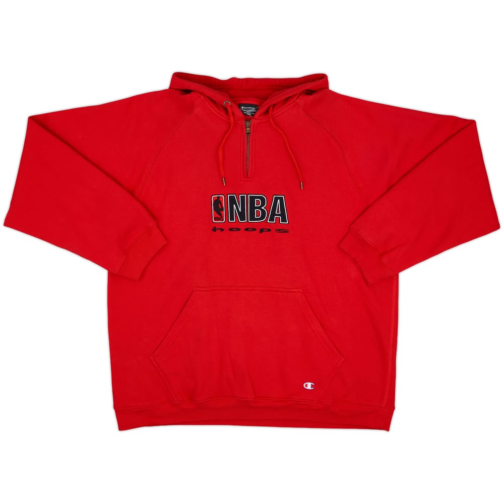 2000s NBA Hoops Champion 1/4 Zip Hooded Sweat Top - 7/10 - (XL)