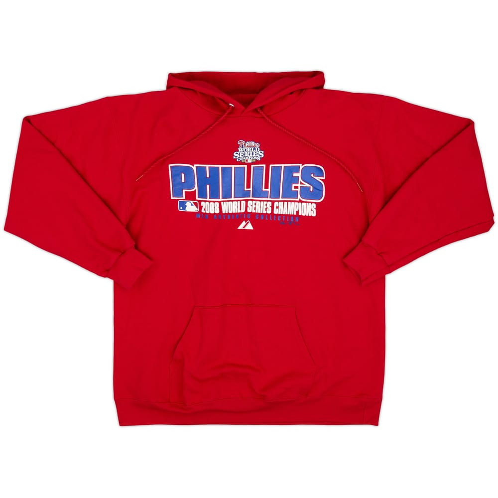 2008 Philadelphia Phillies World Series Champions Majestic Hooded Sweat Top - 9/10 - (M)