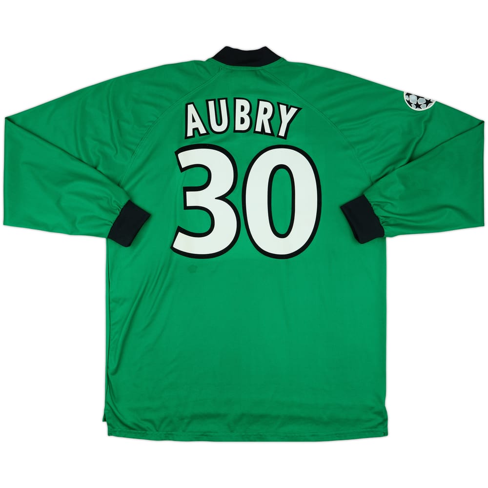 2000-01 Monaco Match Issue Champions League Squad Signed GK Shirt Aubry #30