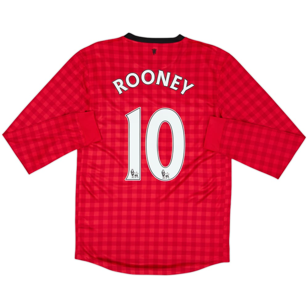 2012-13 Manchester United Home L/S Shirt Rooney #10 - 8/10 - (S)