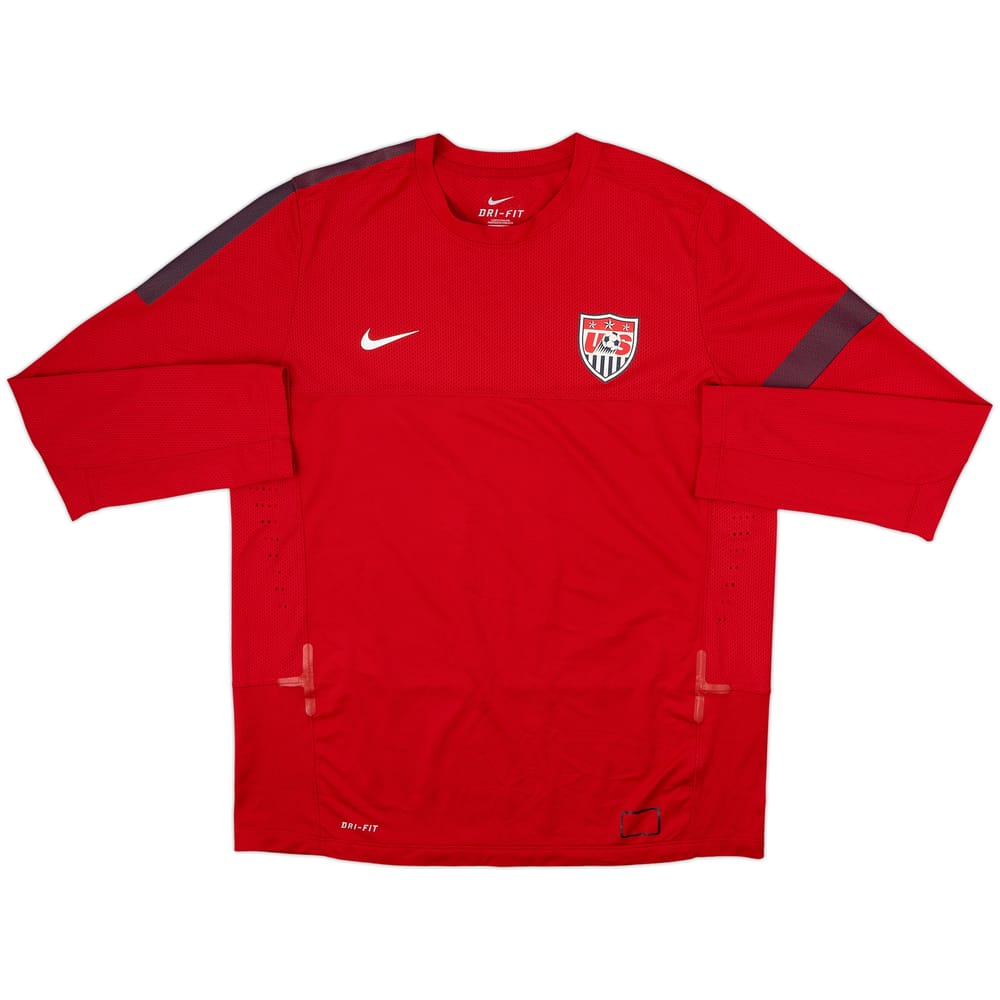 Camiseta Nike auténtica de entrenamiento de manga larga del USA 2013-14 - 9/10 - (XL)