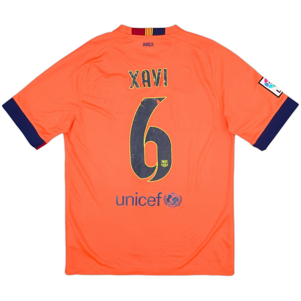 2014-15 Barcelona Away Shirt Xavi #6 - 4/10 - (M)