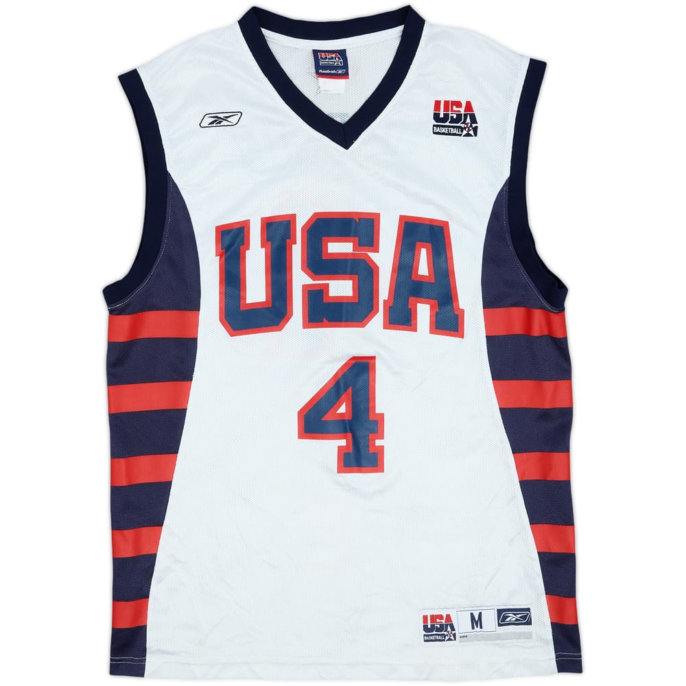 2004 USA Iverson #4 Reebok Home Jersey - 8/10 - (M)