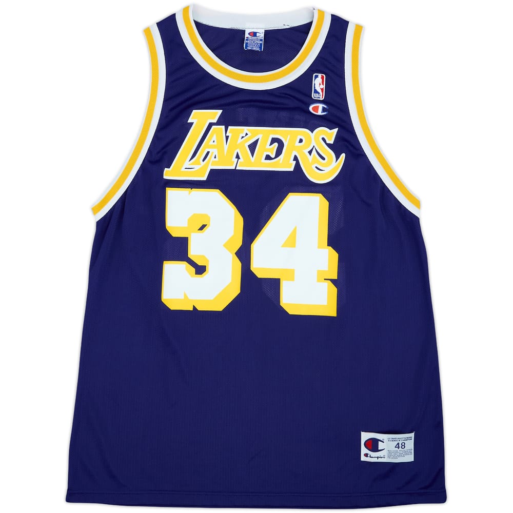1996-99 LA Lakers O'Neal #34 Champion Away Jersey - 8/10 - (XL)