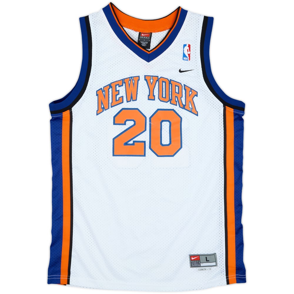 2000-01 New York Knicks Houston #20 Nike Swingman Home Jersey - 8/10 - (L.Boys)