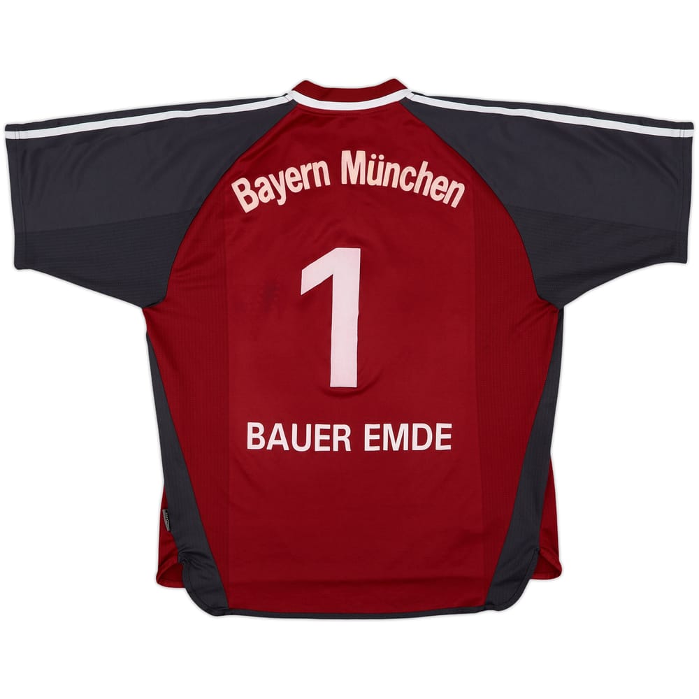 2001-02 Bayern Munich Home Shirt Bauer Emde #1 - 6/10 - (L)
