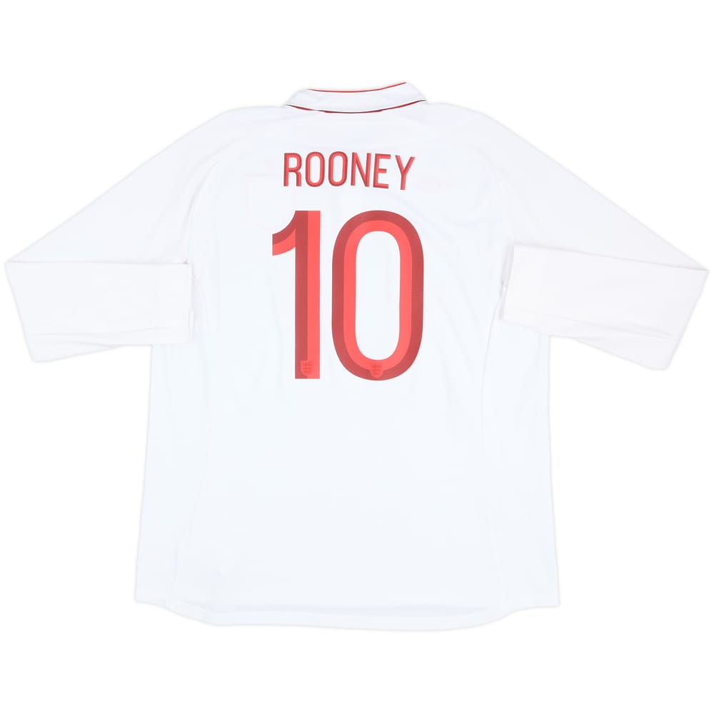 2012-13 England Home L/S Shirt Rooney #10 - 9/10 - (XXL)