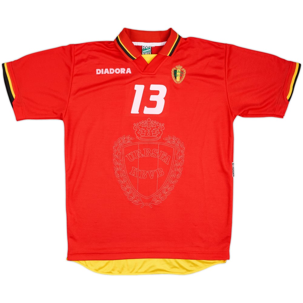 1996-98 Belgium Match Issue Home Shirt #13