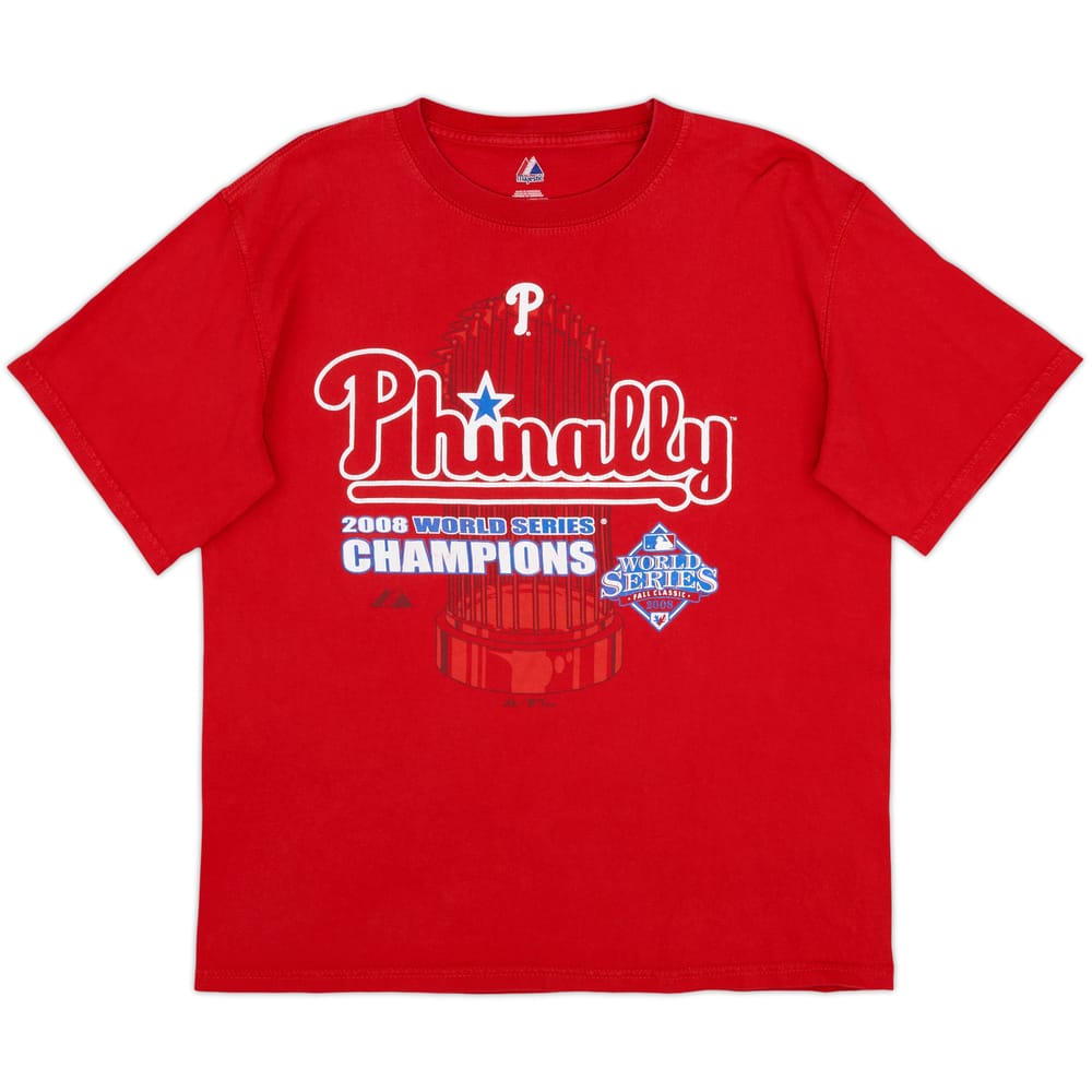 2008 Philadelphia Phillies World Series Champions Majestic Tee - 6/10 - (M)
