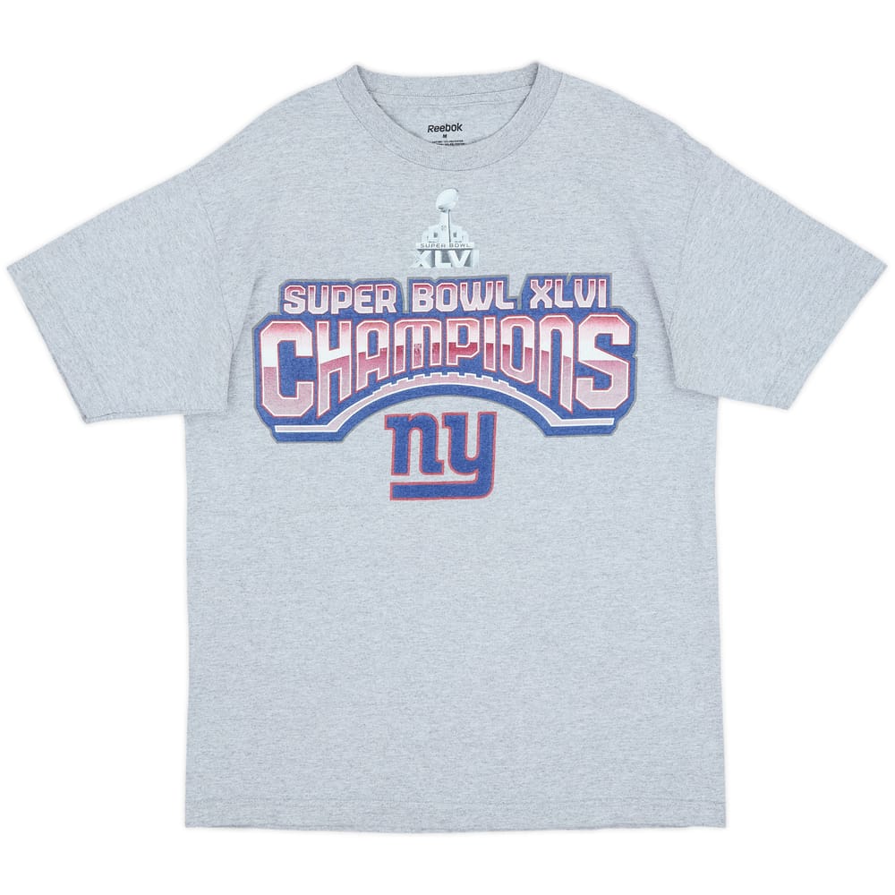 2012 New York Giants Super Bowl XLVI Champions Reebok Tee - 8/10 - (M)