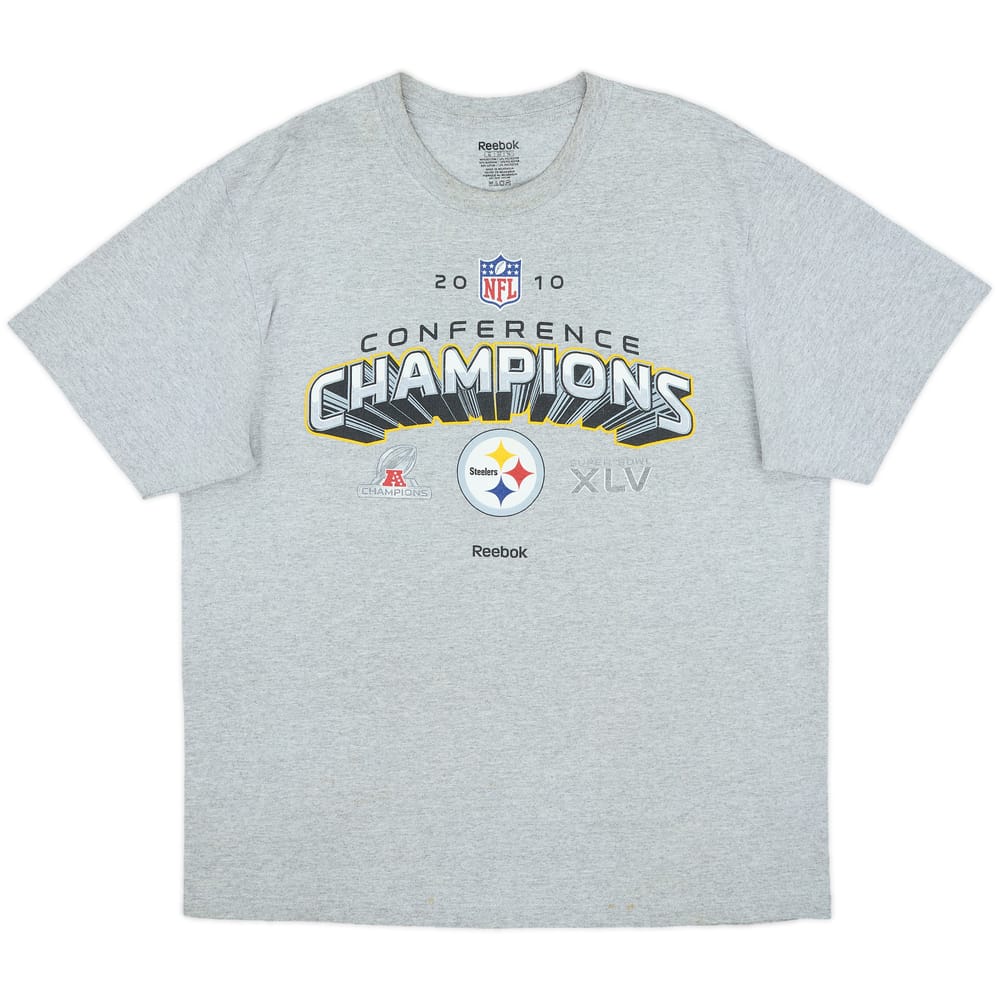 2010 Pittsburgh Steelers Conference Champions Reebok Graphic Tee - 8/10 - (XL)