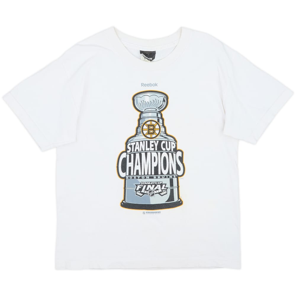 2011 Boston Bruins Stanley Cup Champions Reebok Tee - 8/10 - (L.Boys)