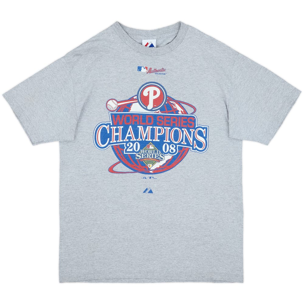 2008 Philadelphia Phillies World Series Champions Majestic Tee - 6/10 - (L)