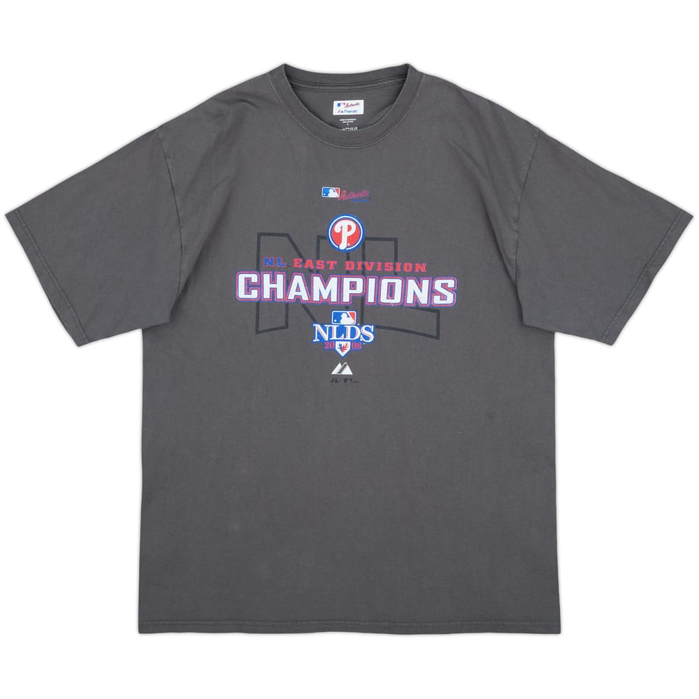 2008 Philadelphia Phillies NL East Division Champions Majestic Tee - 6/10 - (L)