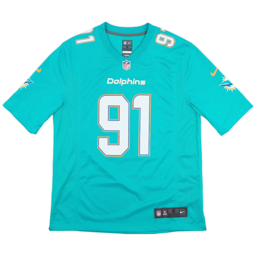 2013-17 Miami Dolphins Wake #91 Nike Game Home Jersey (Excellent) S
