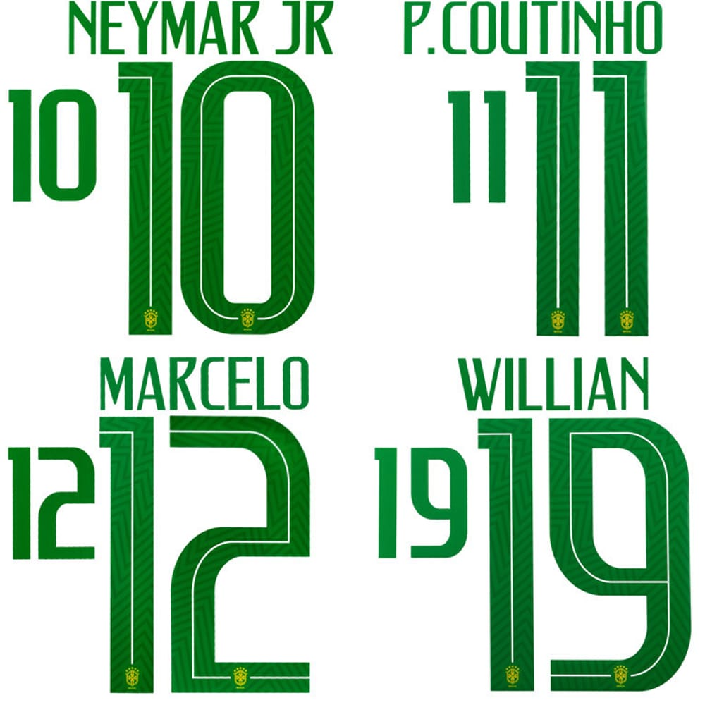 2018 Brazil Home Name Set