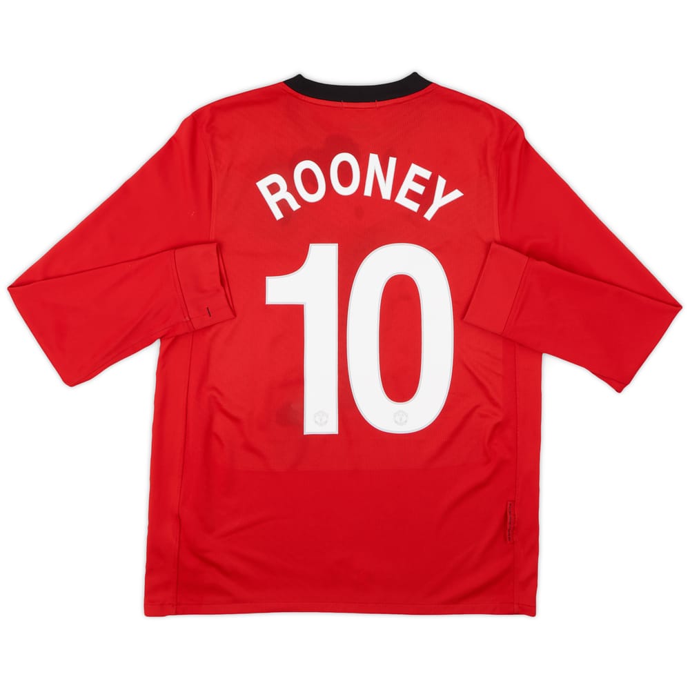 2009-10 Manchester United Home L/S Shirt Rooney #10 - 7/10 - (M)