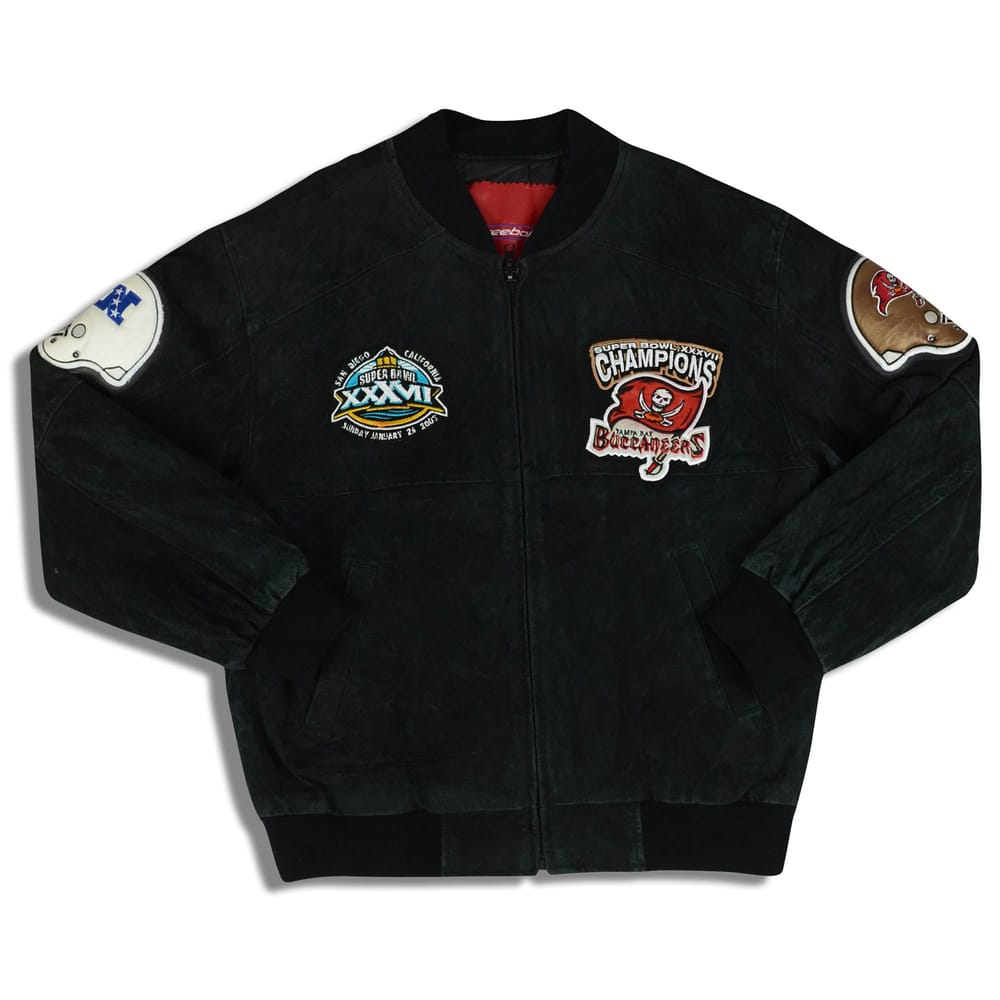 2002 Tampa Bay Buccaneers Super Bowl XXXVII Champions Reebok Bomber Jacket S