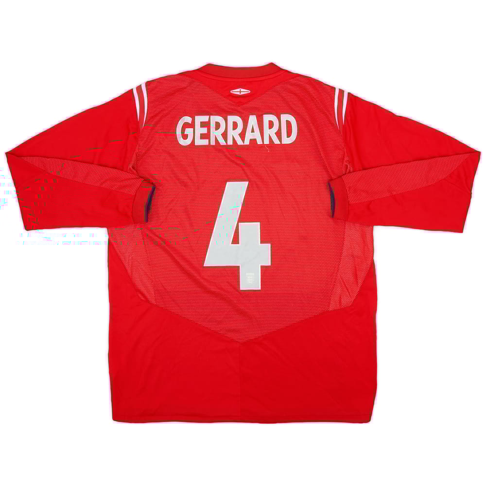 2004-06 England Away Shirt Gerrard #4 - 8/10 - (M)