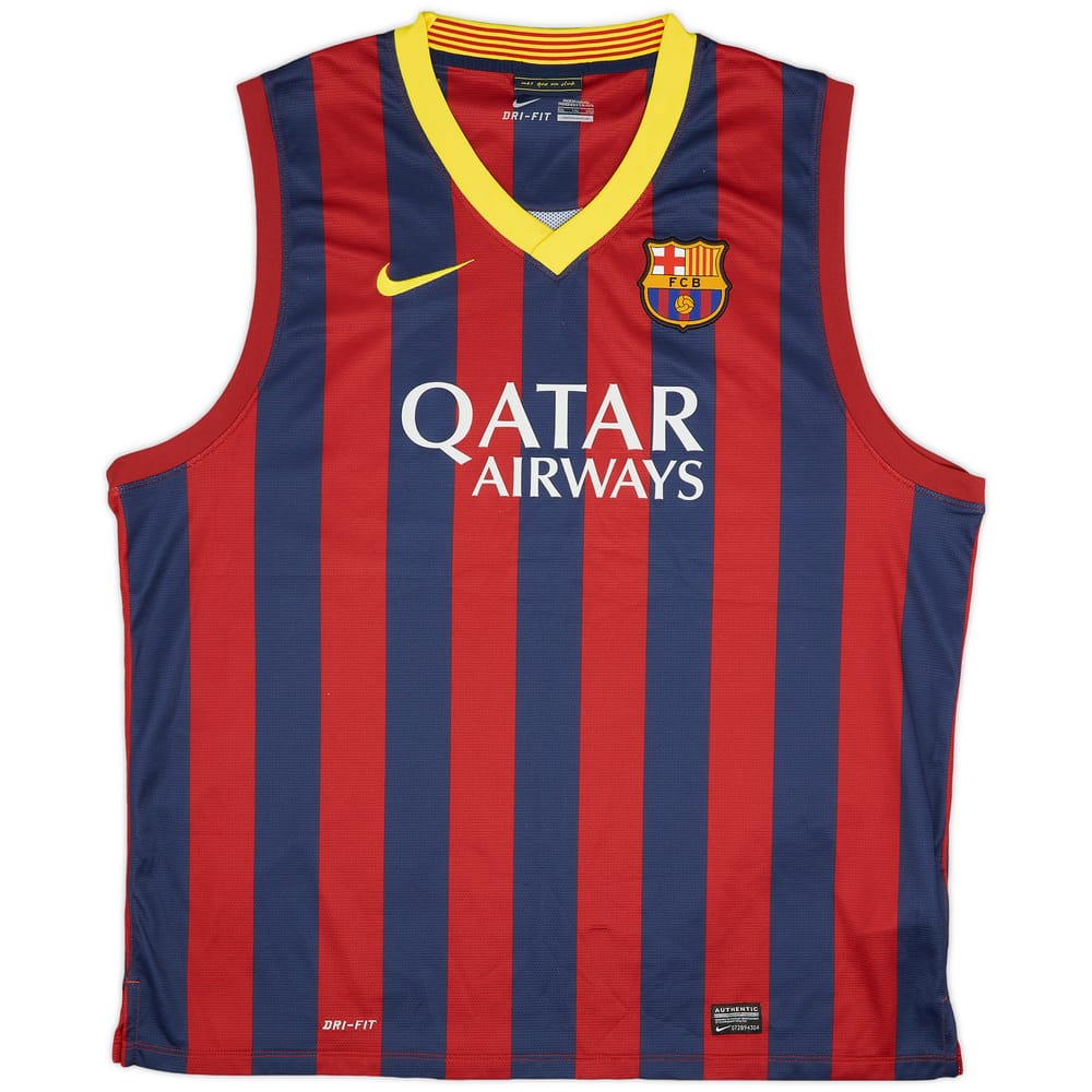 2013-14 Barcelona Sleeveless Home Shirt - 9/10 - (XXL)