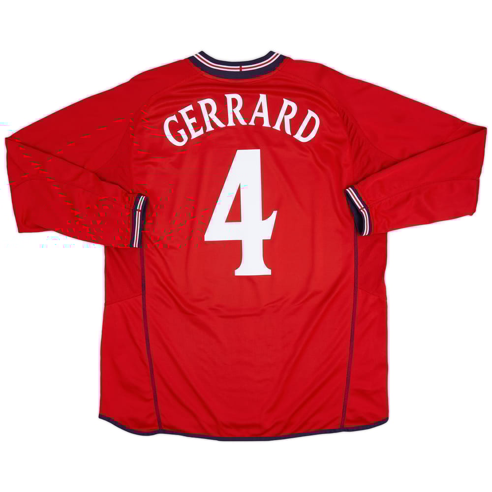 2002-04 England Away L/S Shirt Gerrard #4 - 6/10 - (XL)