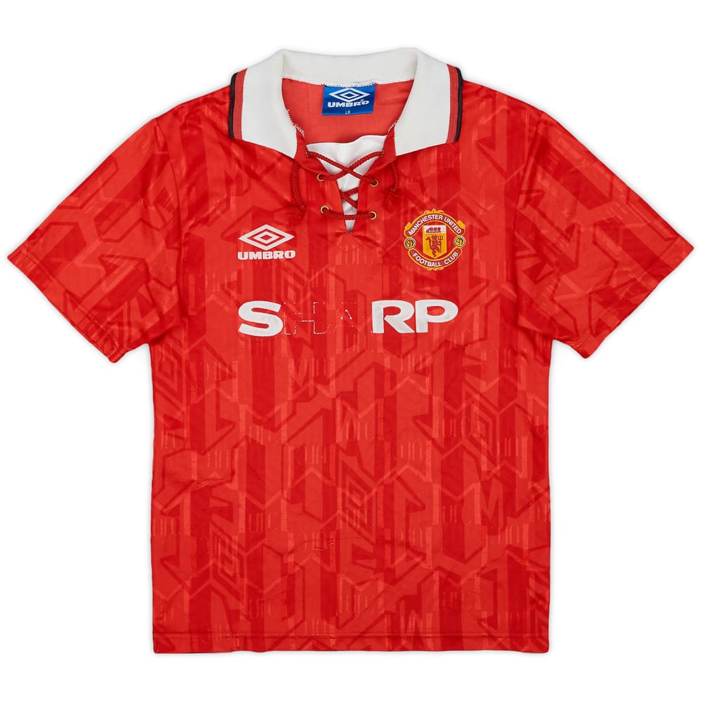 1992-94 Manchester United Home Shirt - 4/10 - (L.Boys)