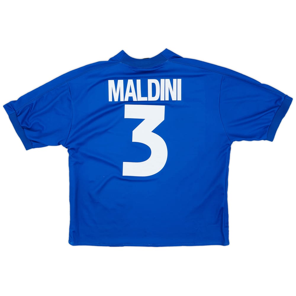 1998-99 Italy Home Shirt Maldini #3 - 7/10 - (XL)