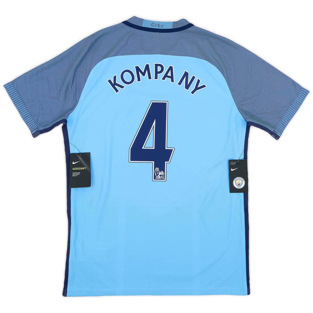 2016-17 Manchester City Authentic Home Shirt Kompany #4 (L)