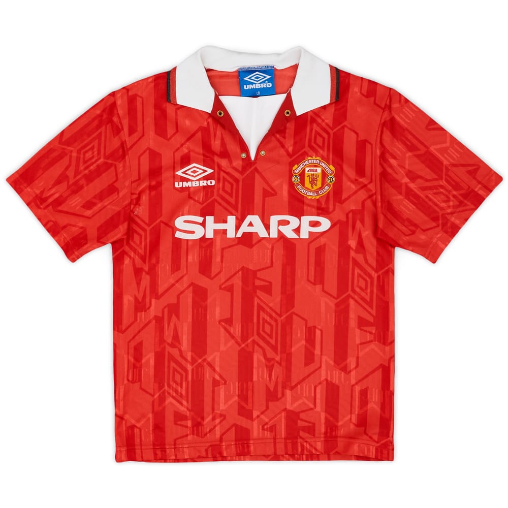 1992-94 Manchester United Home Shirt - 8/10 - (L.Boys)