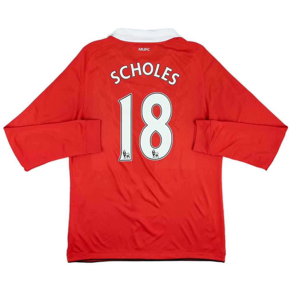 2010-11 Manchester United Home Shirt Scholes #18 - 5/10 - (L)