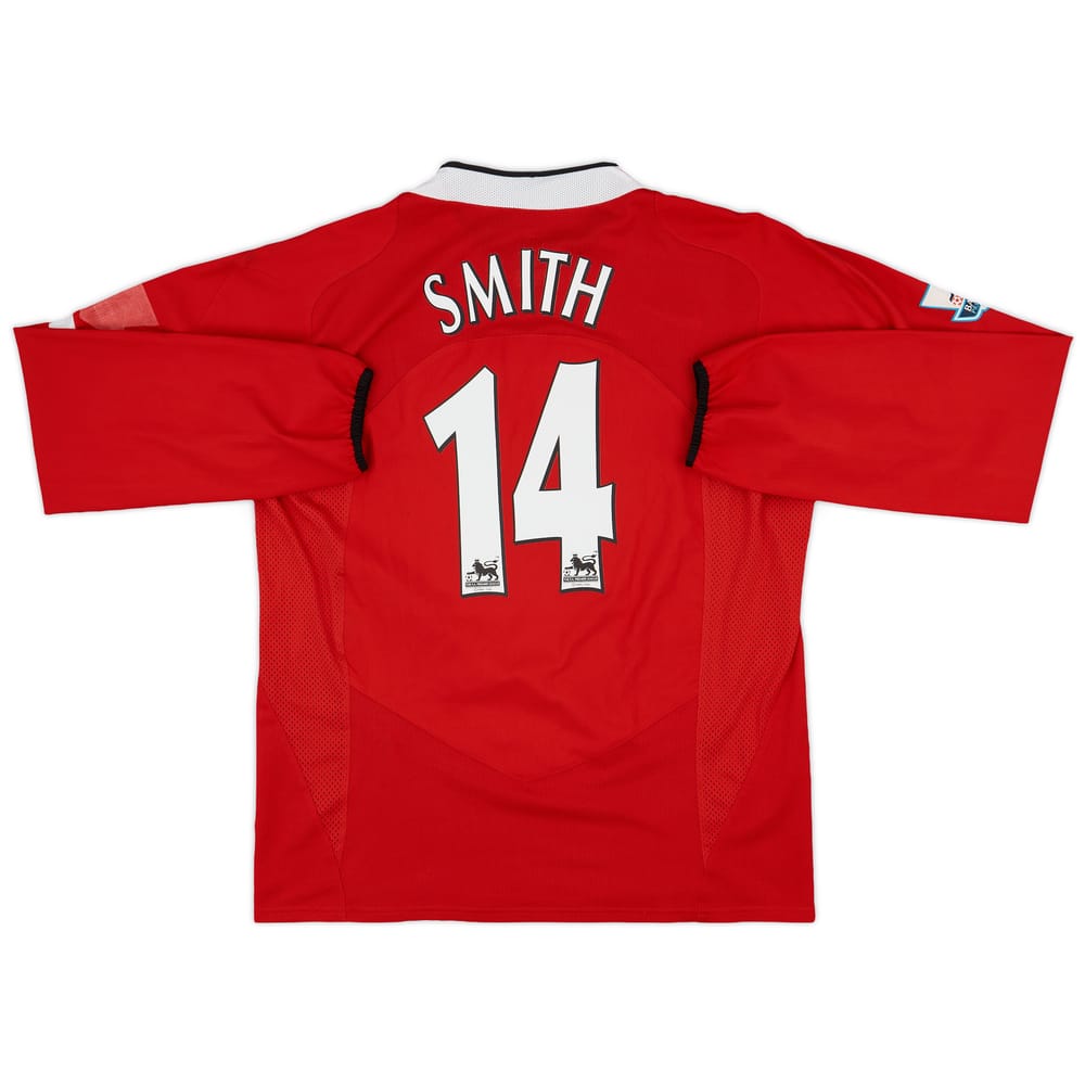 2004-06 Manchester United Home L/S Shirt Smith #14 - 5/10 - (L)