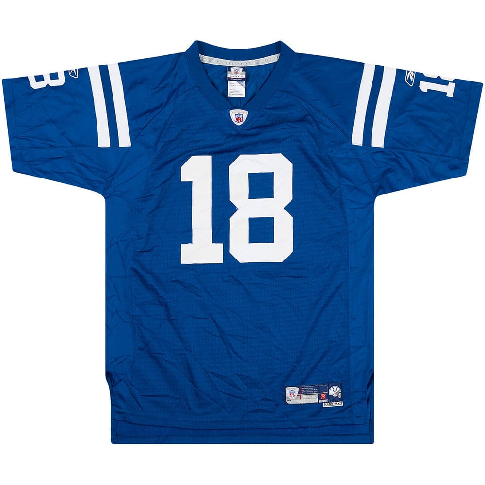 2007 Indianapolis Colts Manning #18 Reebok Premier Jersey (Home) Y
