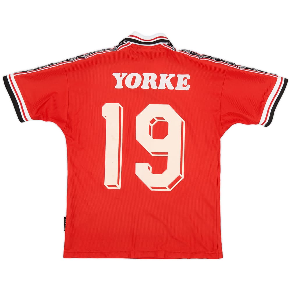 1998-00 Manchester United Home Shirt Yorke #19 - 8/10 - (L.Boys)