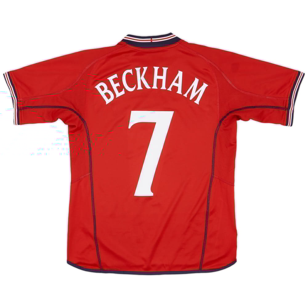 2002-04 England Away Shirt Beckham #7 - 5/10 - (XL.Boys)