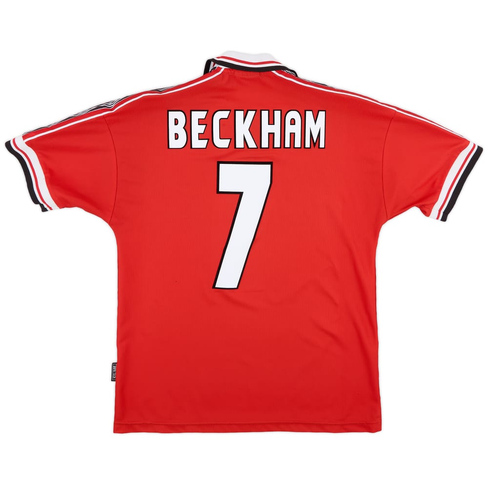 1998-00 Manchester United Home Shirt Beckham #7 - 6/10 - (L)