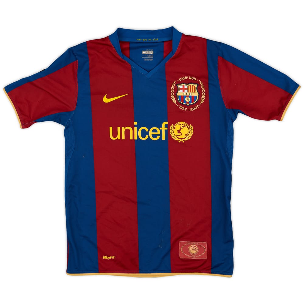 2007-08 Barcelona Home Shirt - 6/10 - (L.Boys)