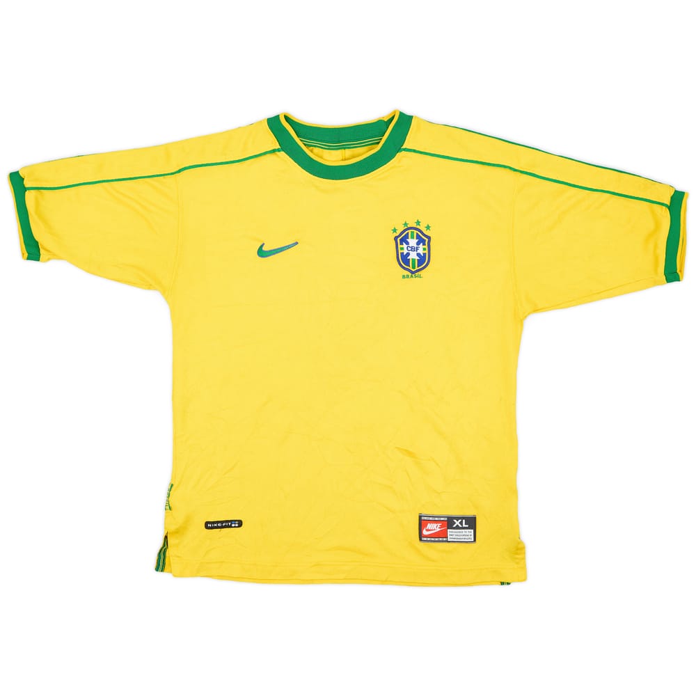 1998-00 Brazil Home Shirt - 6/10 - (XL.Boys)
