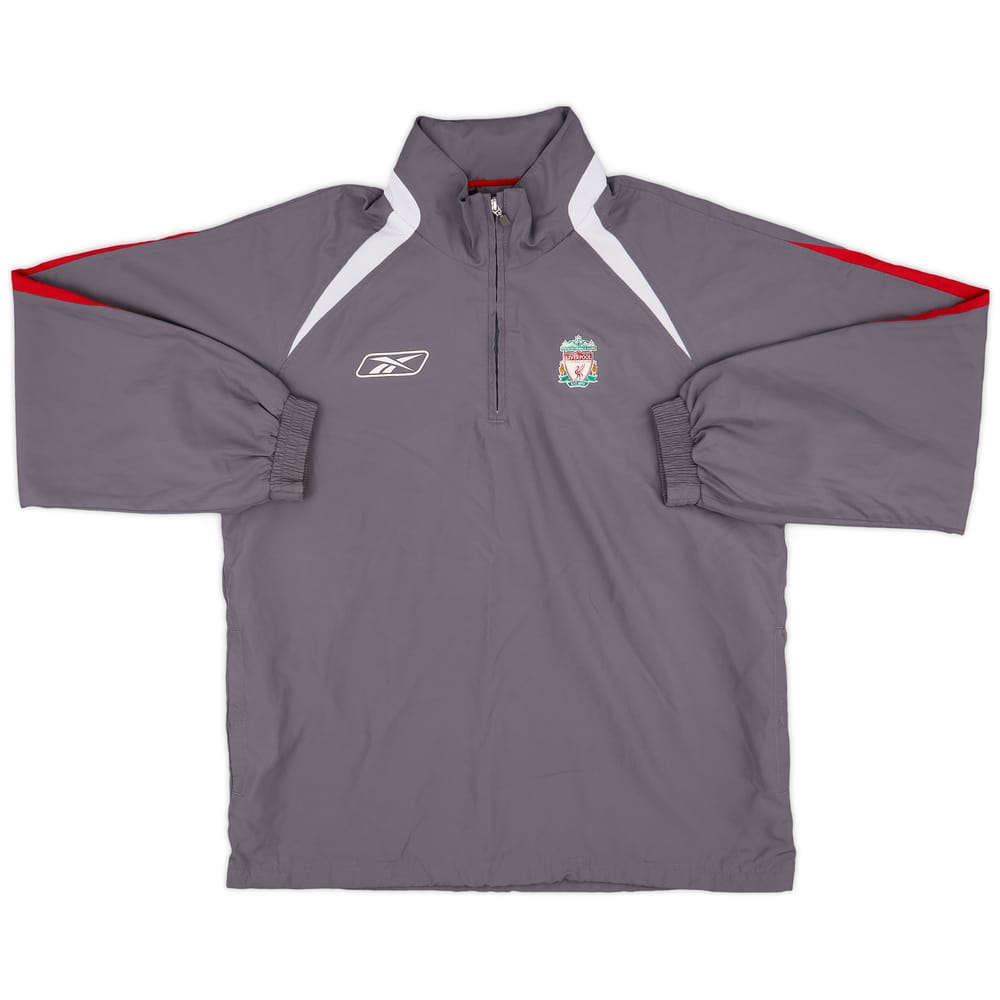 2005-06 Liverpool Reebok Hooded 1/4 Zip Rain Jacket - 8/10 - (M)