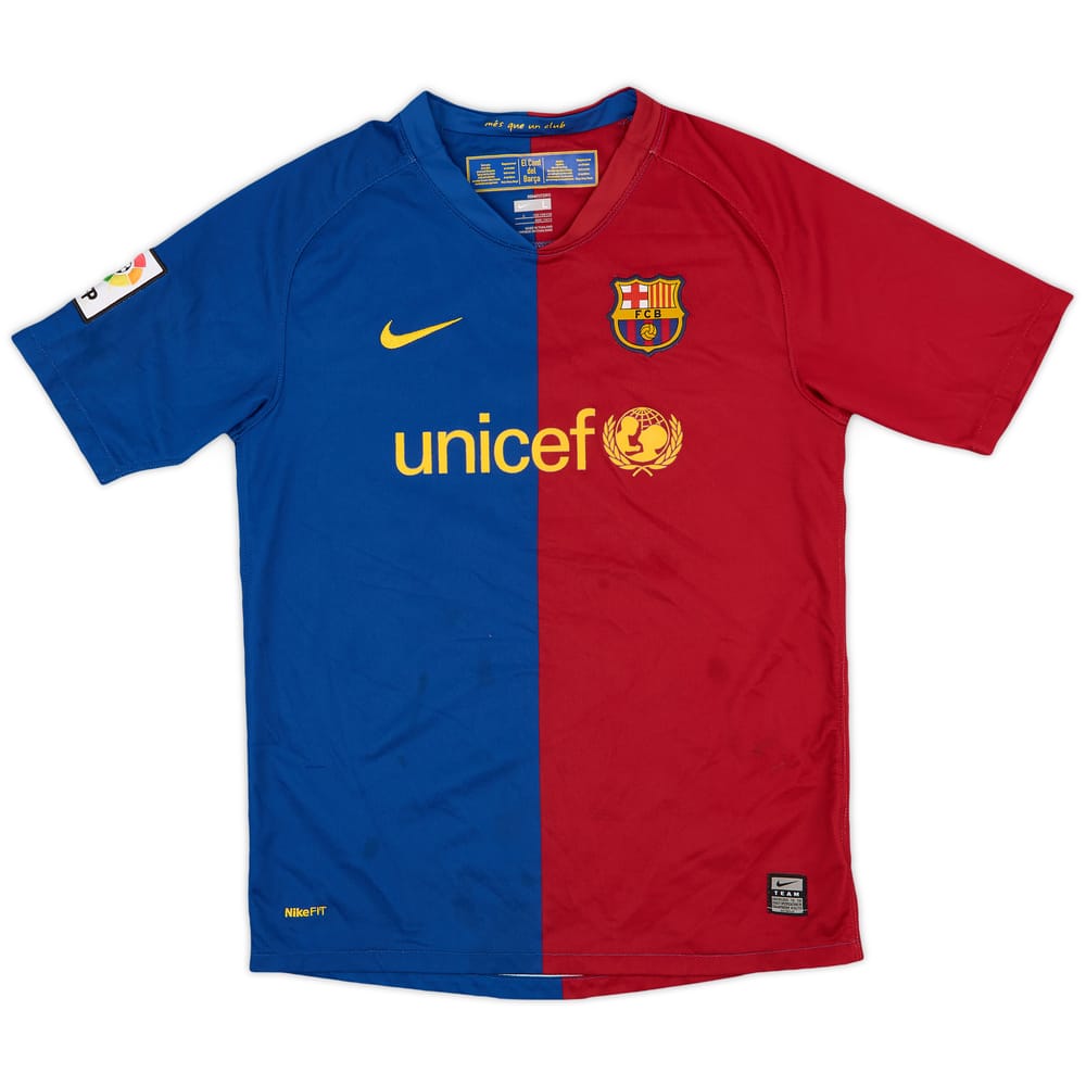 2008-09 Barcelona Home Shirt - 8/10 - (L.Boys)