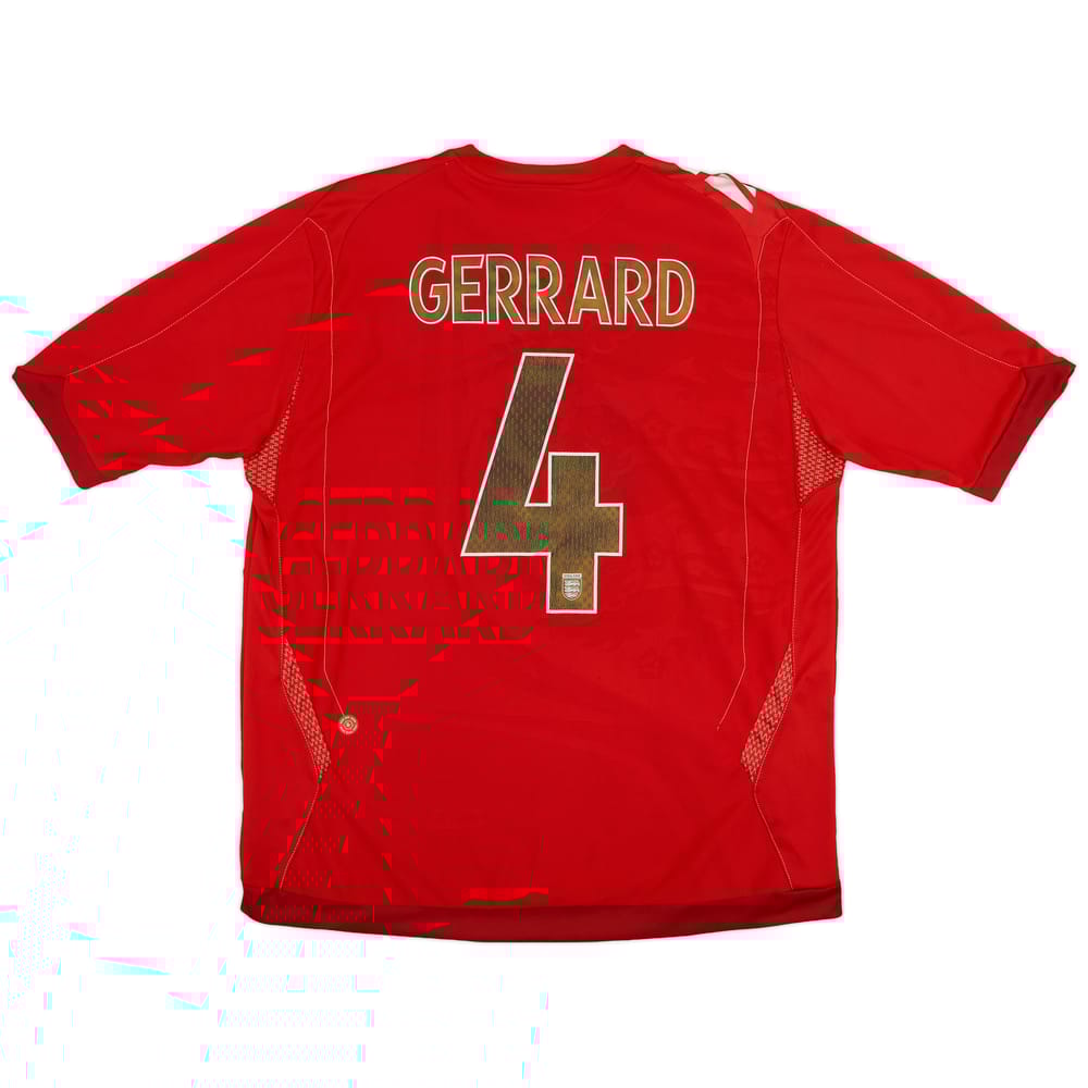 2006-08 England Away Shirt Gerrard #4 - 5/10 - (XL)