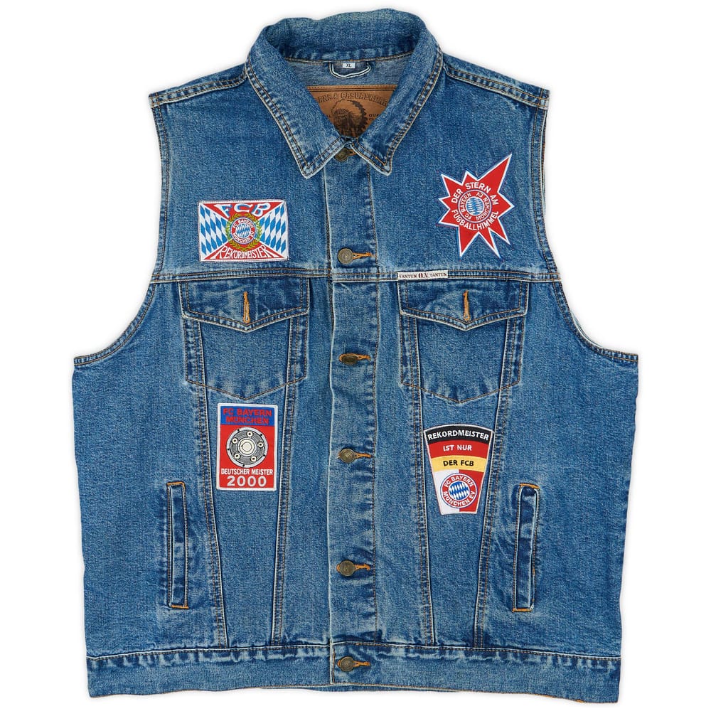 2000s Bayern Munich Bootleg Denim Sleeveless Jacket - 9/10 - (XL)
