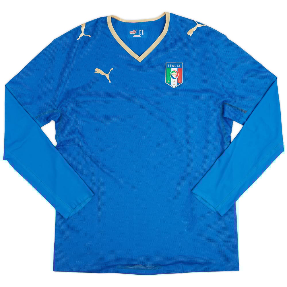 2007-08 Italy Player Issue Home L/S Shirt - 9/10 - (XL)