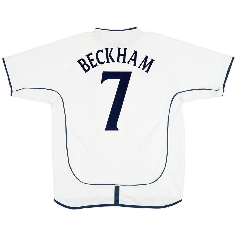 2001-03 England Home Shirt Beckham #7 - 6/10 - (XL)