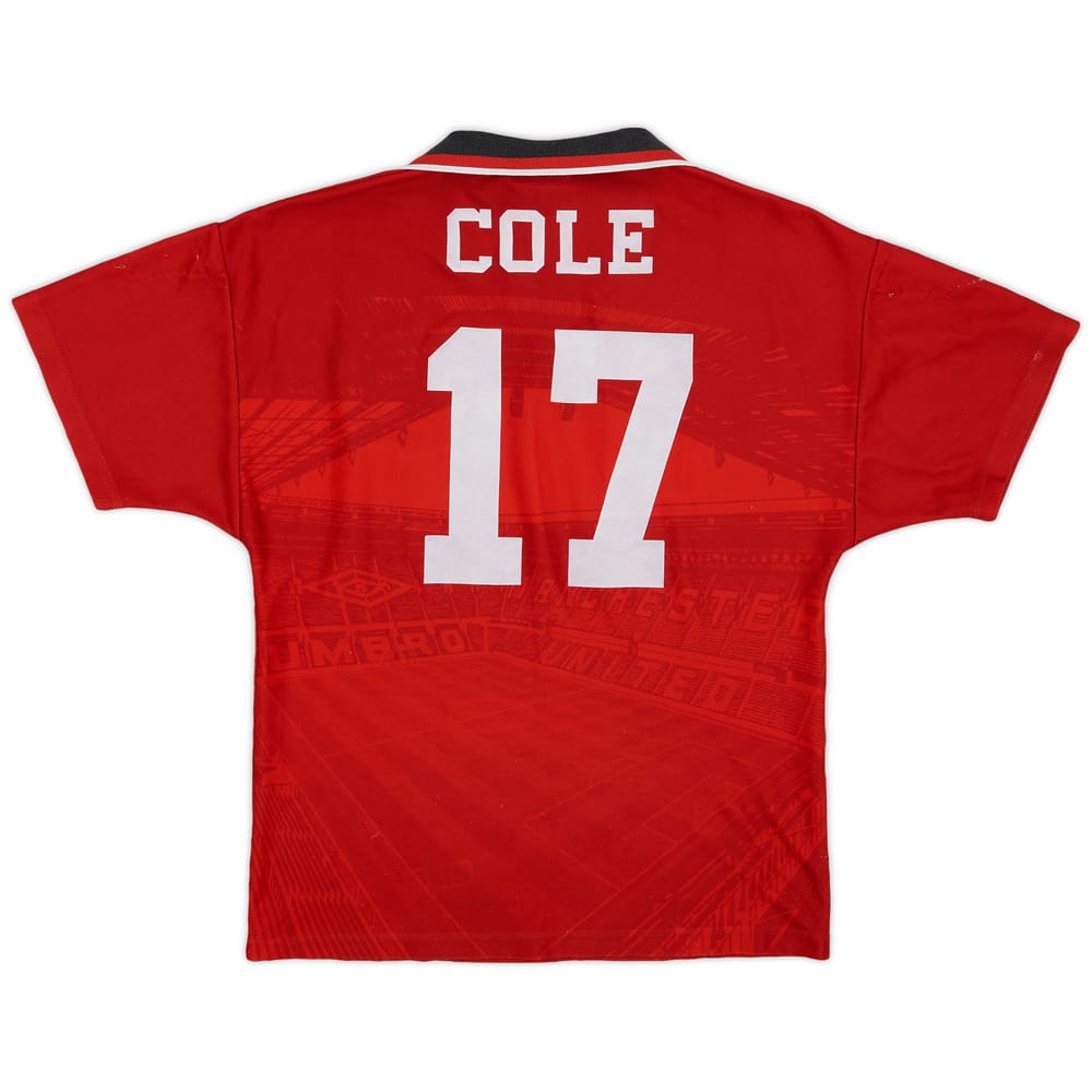 1994-96 Manchester United Home Shirt Cole #17 - 6/10 - (Y)