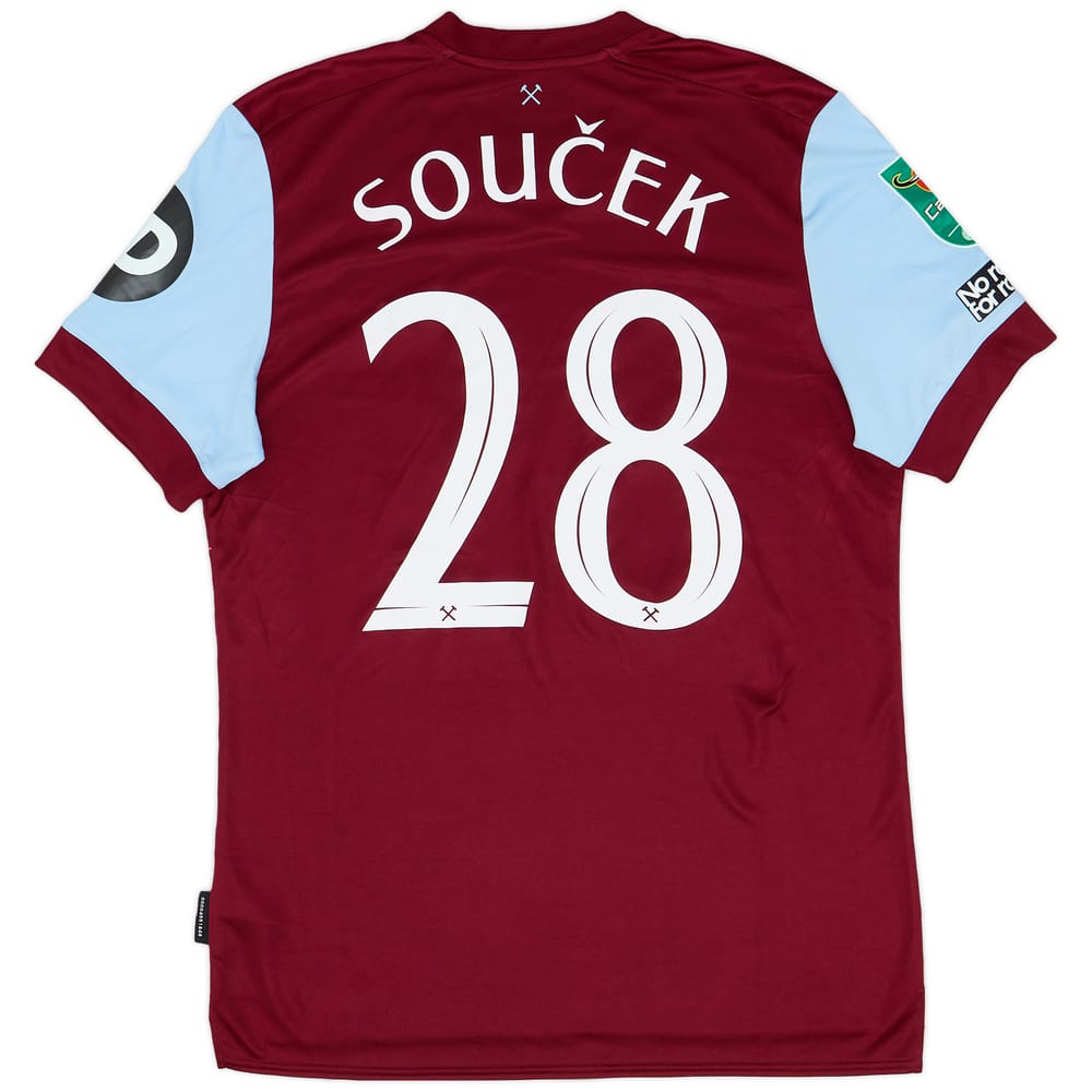2023-24 West Ham Match Issue Carabao Cup Home Shirt Soucek #28