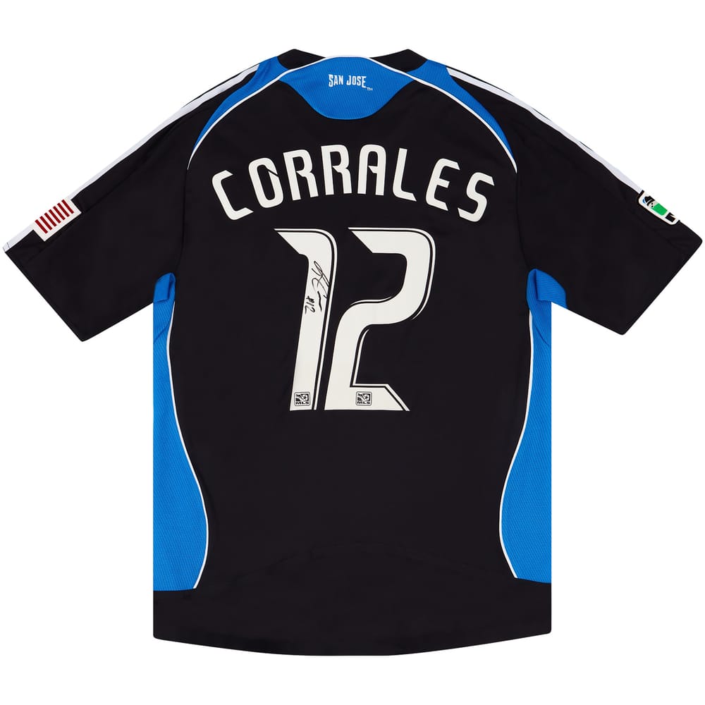 2009 San Jose Earthquakes Match Issue Signed Home Shirt Corrales #12