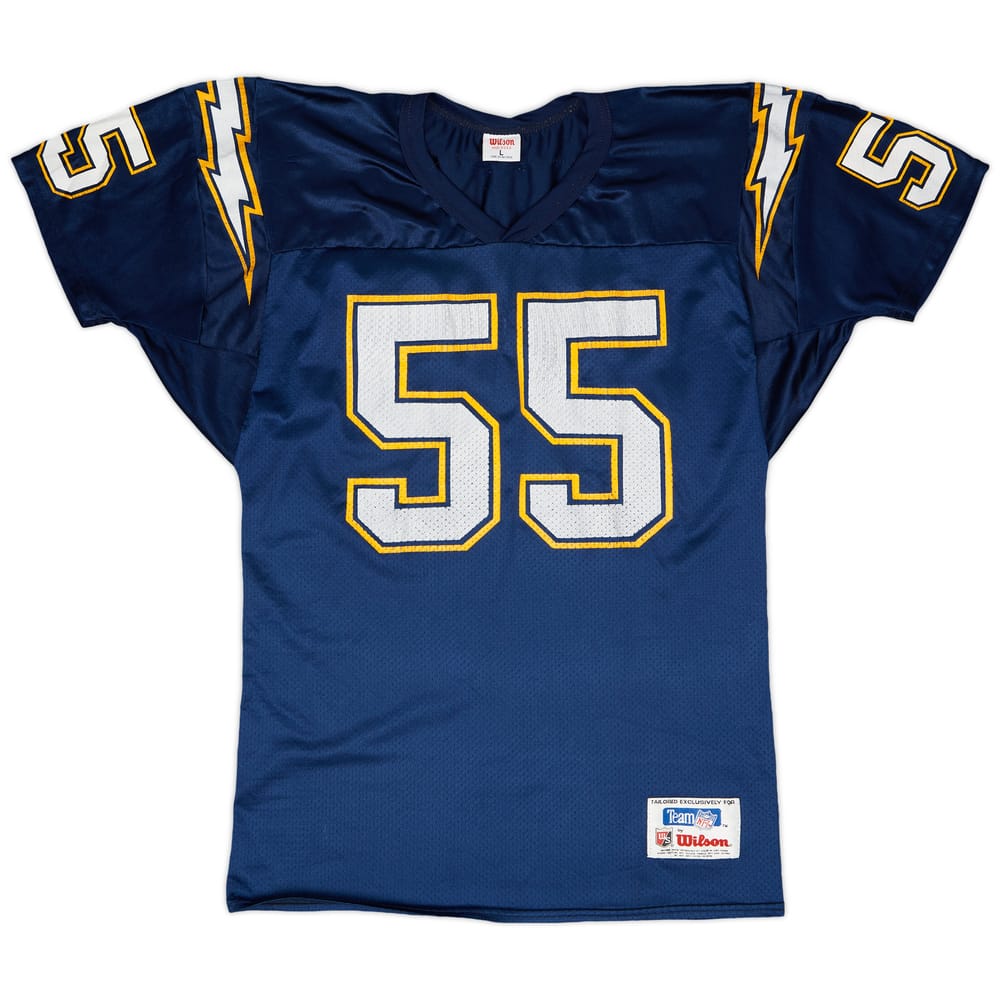 1992-97 San Diego Chargers Seau #55 Wilson Home Jersey - 6/10 - (L)