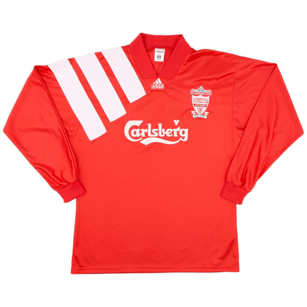 1992-93 Liverpool Player Issue Centenary Home L/S Shirt - 9/10 - (L/XL)