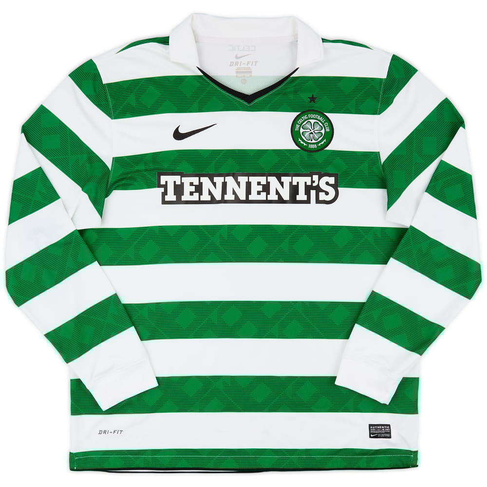 2010-12 Celtic Home L/S Shirt - 8/10 - (XL)