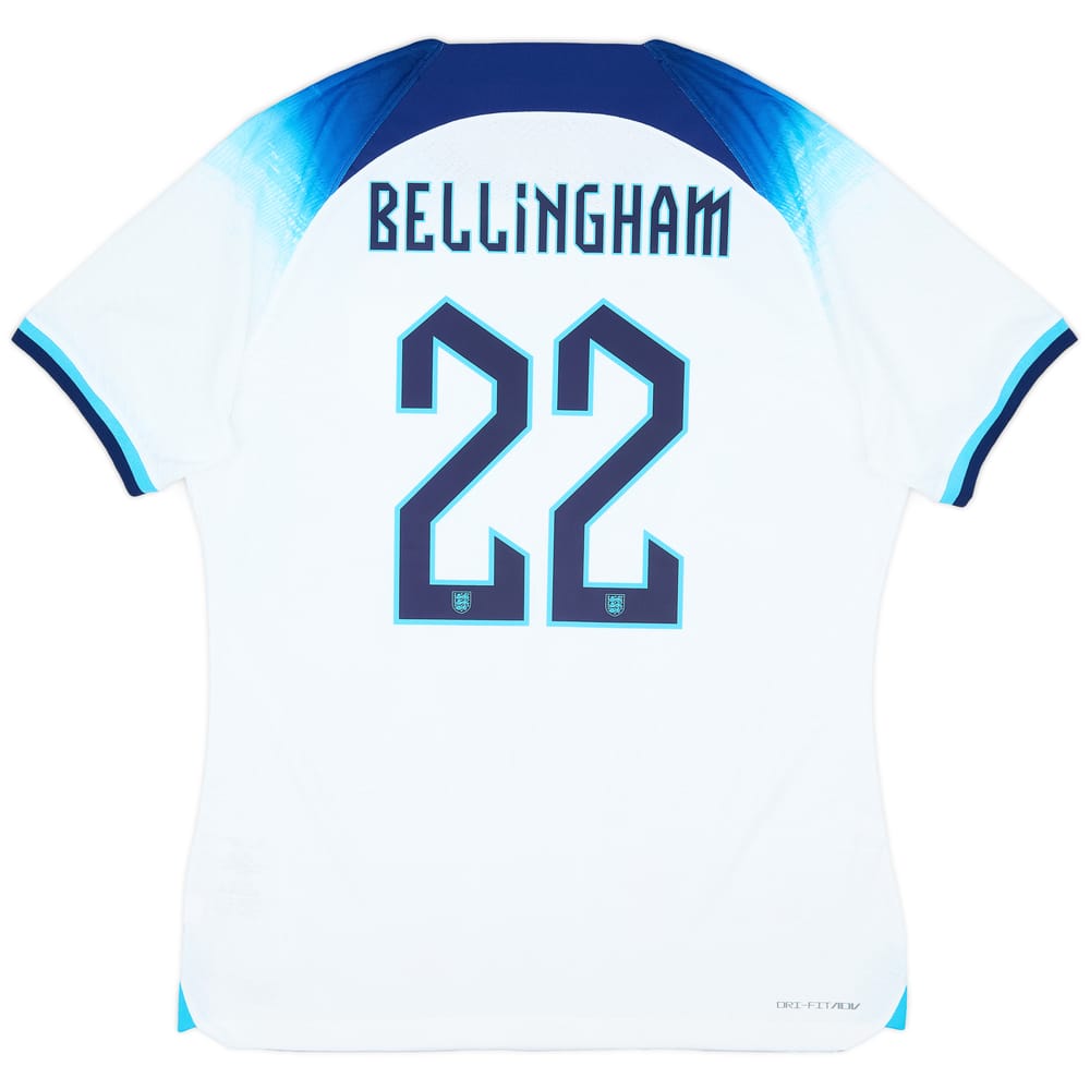 2022-23 England Authentic Home Shirt Bellingham #22 - 10/10 - (XL)
